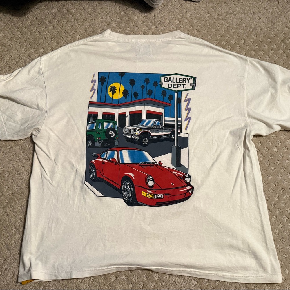 Gallery Dept White Tee with Red Car Graphic